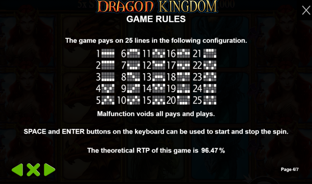 Dragon Kingdom สล็อตมังกร รูปแบบการชนะ